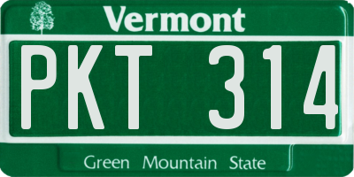 VT license plate PKT314