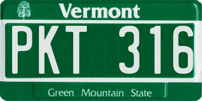 VT license plate PKT316