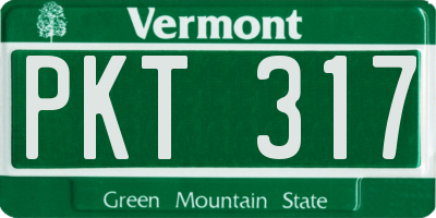 VT license plate PKT317