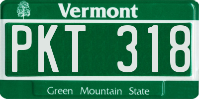 VT license plate PKT318
