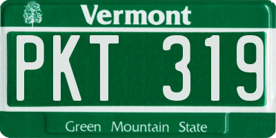 VT license plate PKT319