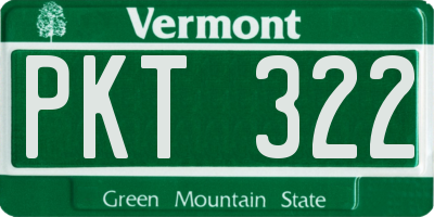 VT license plate PKT322