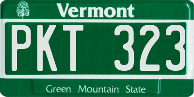 VT license plate PKT323