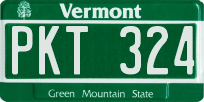 VT license plate PKT324
