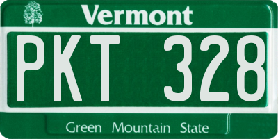 VT license plate PKT328