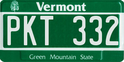 VT license plate PKT332