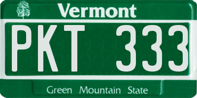 VT license plate PKT333