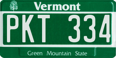 VT license plate PKT334