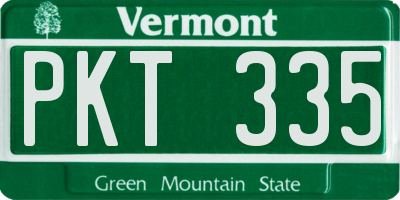 VT license plate PKT335
