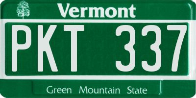 VT license plate PKT337