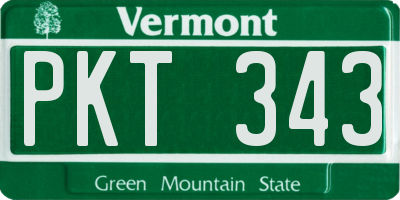 VT license plate PKT343