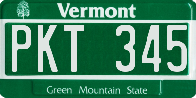 VT license plate PKT345