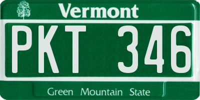 VT license plate PKT346