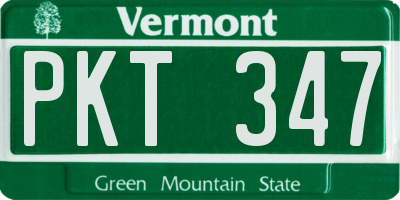 VT license plate PKT347