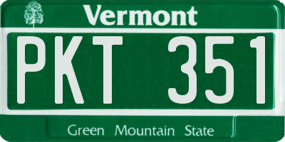 VT license plate PKT351