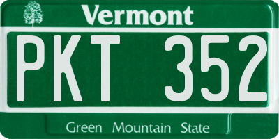 VT license plate PKT352
