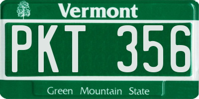 VT license plate PKT356