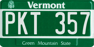 VT license plate PKT357