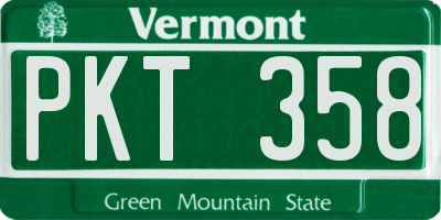 VT license plate PKT358