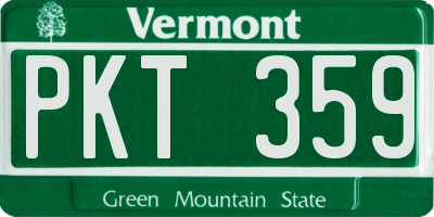 VT license plate PKT359