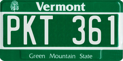 VT license plate PKT361