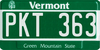 VT license plate PKT363