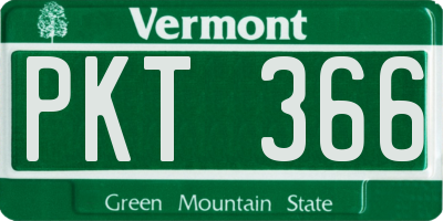 VT license plate PKT366