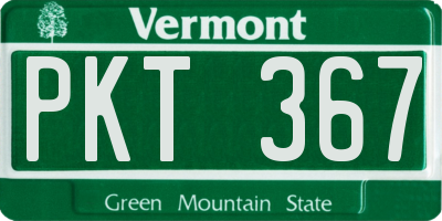 VT license plate PKT367