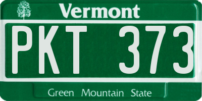 VT license plate PKT373