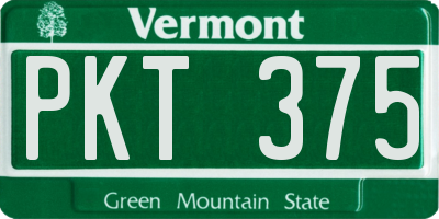 VT license plate PKT375