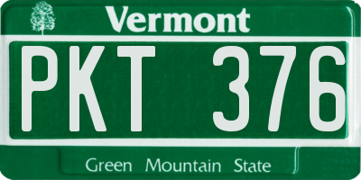 VT license plate PKT376