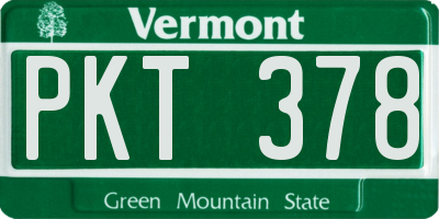 VT license plate PKT378