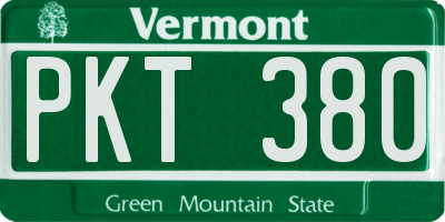 VT license plate PKT380