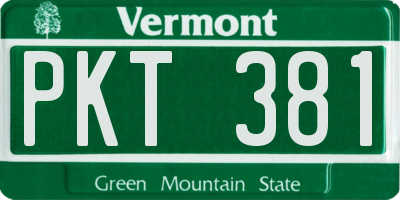 VT license plate PKT381