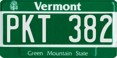 VT license plate PKT382