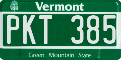 VT license plate PKT385