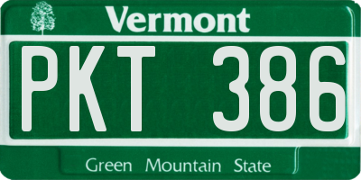 VT license plate PKT386