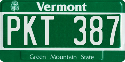 VT license plate PKT387