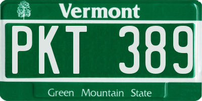 VT license plate PKT389