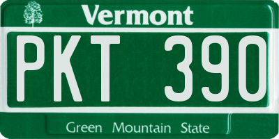 VT license plate PKT390