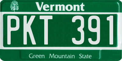 VT license plate PKT391