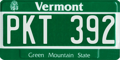VT license plate PKT392