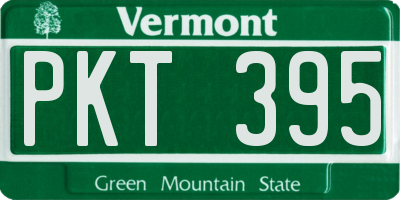 VT license plate PKT395