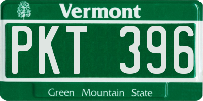 VT license plate PKT396