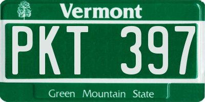 VT license plate PKT397