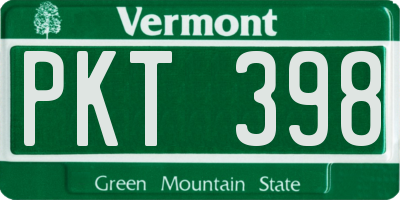 VT license plate PKT398