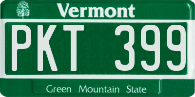 VT license plate PKT399