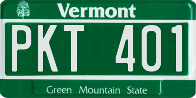 VT license plate PKT401