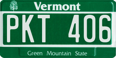 VT license plate PKT406