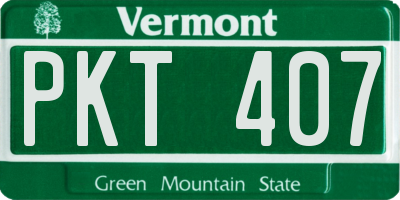 VT license plate PKT407